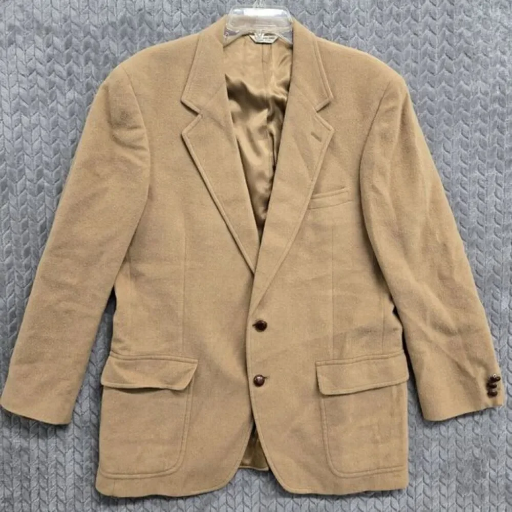Vintage Cambridge Clothiers Gentlemen‎ Apparel Camel Hair Blazer 40R Tan